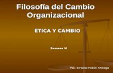 Filosofía del Cambio Organizacional ETICA Y CAMBIO Semana VI Psc. Ernesto Fedón Arteaga.