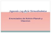 Segunda Ley de la Termodinámica Enunciados de Kelvin-Planck y Clausius.