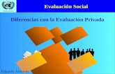 CEPAL/ILPES Evaluación Social Eduardo Aldunate Diferencias con la Evaluación Privada.