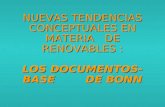 NUEVAS TENDENCIAS CONCEPTUALES EN MATERIA DE RENOVABLES : LOS DOCUMENTOS-BASE DE BONN.