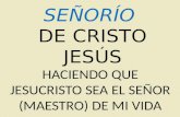 HACIENDO QUE JESUCRISTO SEA EL SEÑOR (MAESTRO) DE MI VIDA SEÑORÍO DE CRISTO JESÚS.