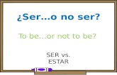 ¿Ser…o no ser? To be…or not to be? SER vs. ESTAR.