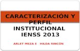 ARLET MEZA E HILDA RINCÓN CARACTERIZACIÓN Y PERFIL INSTITUCIONAL IENSS 2013.