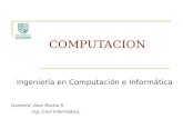 COMPUTACION Docente: Alex Rocha S. Ing. Civil Informático. Ingeniería en Computación e Informática.