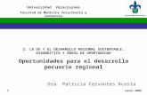 2. LA UV Y EL DESARROLLO REGIONAL SUSTENTABLE. DIAGNÓSTICO Y ÁREAS DE OPORTUNIDAD Oportunidades para el desarrollo pecuario regional Dra. Patricia Cervantes.