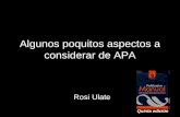 Algunos poquitos aspectos a considerar de APA Rosi Ulate Quinta edición.