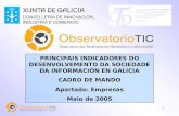 1 PRINCIPAIS INDICADORES DO DESENVOLVEMENTO DA SOCIEDADE DA INFORMACIÓN EN GALICIA CADRO DE MANDO Apartado: Empresas Maio de 2005.