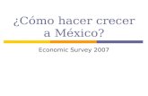 ¿Cómo hacer crecer a México? Economic Survey 2007.