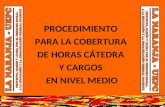 PROCEDIMIENTO PARA LA COBERTURA DE HORAS CÁTEDRA Y CARGOS EN NIVEL MEDIO.