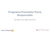 Programa Proveedor Pyme Responsable Gestión de Operaciones.