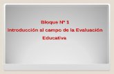 Bloque Nº 1 Introducción al campo de la Evaluación Educativa.