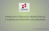 FINANZAS PÚBLICAS MUNICIPALES Y FORTALECIMIENTO HACENDARIO 11 DE SEPTIEMBRE DE 2015.