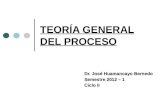 TEORÍA GENERAL DEL PROCESO Dr. José Huamancayo Bernedo Semestre 2012 – 1 Ciclo II.