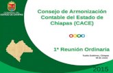 2015 Consejo de Armonización Contable del Estado de Chiapas (CACE) 1ª Reunión Ordinaria Tuxtla Gutiérrez, Chiapas 19 de Junio Consejo de Armonización Contable.