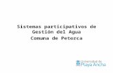 Sistemas participativos de Gestión del Agua Comuna de Petorca.