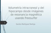Volumetría intracraneal y del hipocampo desde imágenes de resonancia magnética usando Freesurfer Sandra Rodríguez Rodrigo 1.