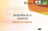 SECRETARÍA DE LA JUVENTUD Estructura Orgánica Menú.