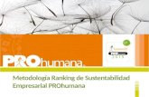 Metodología Ranking de Sustentabilidad Empresarial PROhumana.