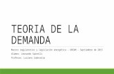 TEORIA DE LA DEMANDA Marcos regulatorios y legislación energética – UNSAM – Septiembre de 2015 Alumno: Leonardo Spinelli Profesor: Luciano Codeseira.