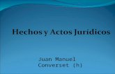 Juan Manuel Converset (h). Código de VELEZ (art. 896 y ss) Contiene una teoría general de los hechos y actos jurídicos.