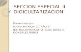 SECCION ESPECIAL II DIGICULTARIZACION Presentado por MARIA PATRICIA CATAÑO V IETI MULTIPROPOSITO- SEDE JORGE E. GONZALEZ RUBIO.