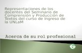 Representaciones de los docentes del Seminario de Comprensión y Producción de Textos del curso de Ingreso de la UNLaM.
