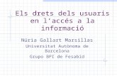 Els drets dels usuaris en l’accés a la informació Núria Gallart Marsillas Universitat Autònoma de Barcelona Grupo BPI de Fesabid.