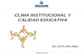 MG. EDITH JARA AMES CLIMA INSTITUCIONAL Y CALIDAD EDUCATIVA.