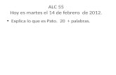 ALC 55 Hoy es martes el 14 de febrero de 2012. Explica lo que es Pato. 20 + palabras.