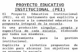 PROYECTO EDUCATIVO INSTITUCIONAL (PEI) El Proyecto Educativo Institucional (PEI), es el instrumento que explicita y da a conocer a la comunidad educativa.
