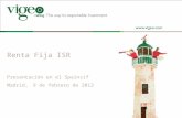 Renta Fija ISR Presentación en el Spainsif  Madrid, 9 de febrero de 2012