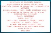 SECRETARIA DE EDUCACIÓN PUBLICA SUBSECRETARIA DE EDUCACIÓN SUPERIOR