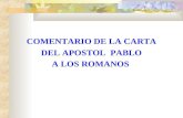 COMENTARIO DE LA CARTA DEL APOSTOL  PABLO A LOS ROMANOS