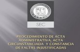PROCEDIMIENTO DE ACTA ADMINISTRATIVA, ACTA CIRCUNSTANCIADA  Y CONSTANCIA DE FALTAS INJUSTIFICADAS
