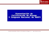 Presentación de  Calificación de Riesgo  V Congreso Nacional de ADEFI