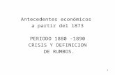 Antecedentes económicos  a partir del 1873 PERIODO 1880 -1890 CRISIS Y DEFINICION  DE RUMBOS.