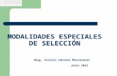 MODALIDADES ESPECIALES DE SELECCIÓN