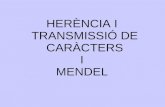 HERÈNCIA I TRANSMISSIÓ DE CARÀCTERS I MENDEL
