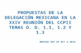 PROPUESTAS DE LA DELEGACIÓN MEXICANA EN LA XXIV REUNIÓN DEL CCPII TEMAS O. D. 1.1, 1.2 Y 1.3