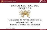 Guía para la navegación de la p ágina  web  del  Banco Central del Ecuador