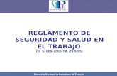 REGLAMENTO DE SEGURIDAD Y SALUD EN EL TRABAJO (D. S. 009-2005-TR. 29.9.05)