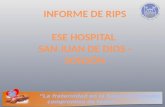 INFORME DE RIPS ESE HOSPITAL  SAN JUAN DE DIOS - SONSÓN