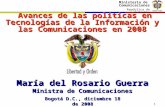 Avances de las políticas en Tecnologías de la Información y las Comunicaciones en 2008
