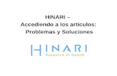 HINARI –  Accediendo  a los  artículos : Problemas  y  Soluciones