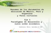 Resumen de los documentos de discusión de México, Perú y Argentina y foros virtuales Eje 1
