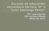 Escuela de educación secundaria técnica  N° 5 “Juan Domingo Perón”