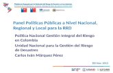 Panel Políticas Públicas a Nivel Nacional, Regional y Local para la RRD