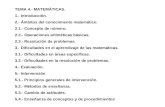 TEMA 4.- MATEMÁTICAS. 1.- Introducción. 2.- Ámbitos del conocimiento matemático.