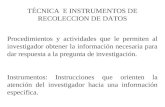 TÉCNICA  E INSTRUMENTOS DE RECOLECCION DE DATOS