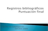 Registros bibliográficos Puntuación final